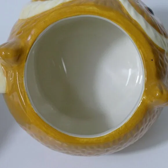 Earthenware 3D Owl Mug Cup Coffee Tea Hot Cocoa Brown Tan 3 inch Tall - Picture 3 of 5